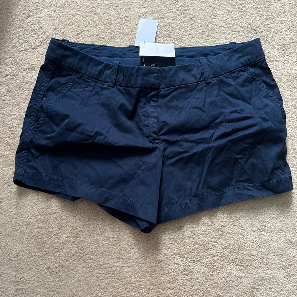 New j crew shorts chino navy blue pockets 10 medium Large